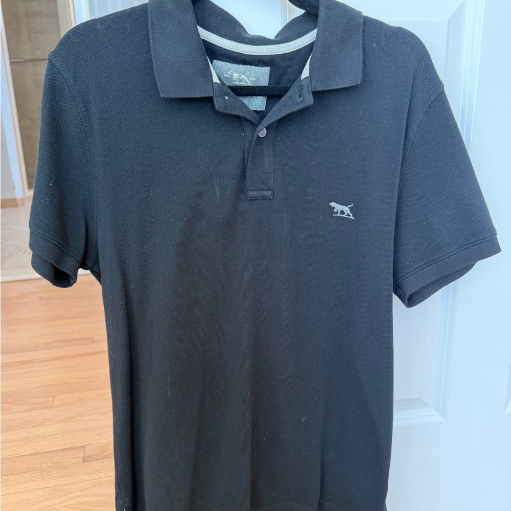 EGO Classic Black Polo with Embroidered Detail
